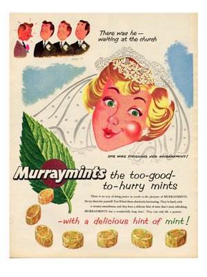 Wedding memories - Vintage wedding adverts we love Murray Mints via the National Vintage Wedding Fair blog