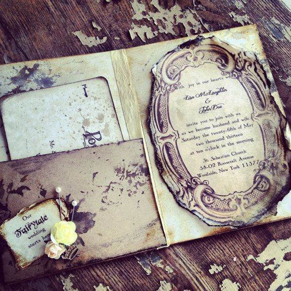 vintage sepia wedding invitations on National Vintage Wedding Fair
