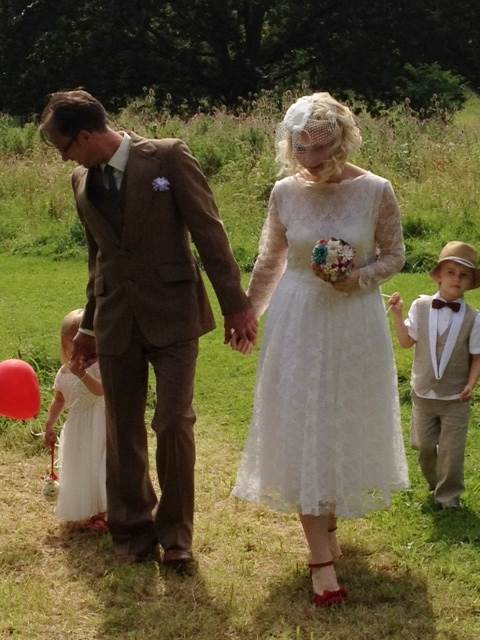 Kate and Adam Beavis 1950s vintage wedding