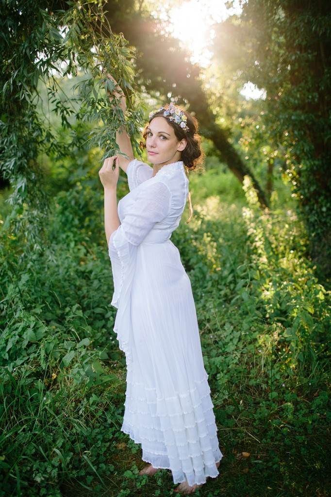 1970s Vintage Wedding Dress from Your Vintage Life at the National Vintage Wedding Fair, photo by Binky Nixon