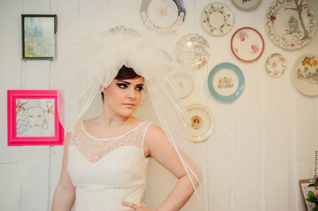 1980s inspired vintage wedding accessories veils courtesy of Kerrie Mitchell Photography at the National Vintage Wedding Fair