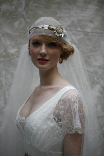 Juliet cap silk veil, Sally Lacock Photography credit. Jeff Cottenden.