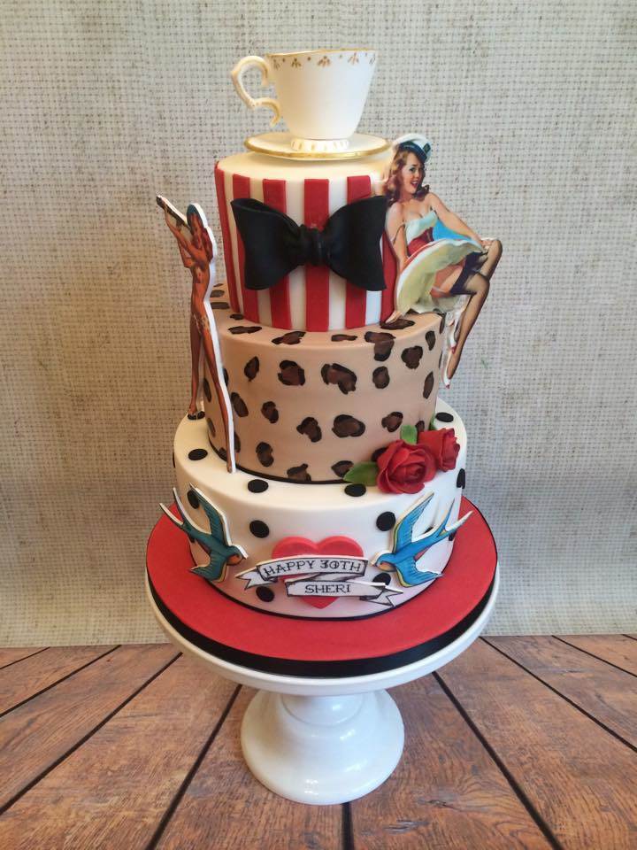 Rockabilly vintage wedding cake by Little Button Bakery at the National Vintage Wedding Fair