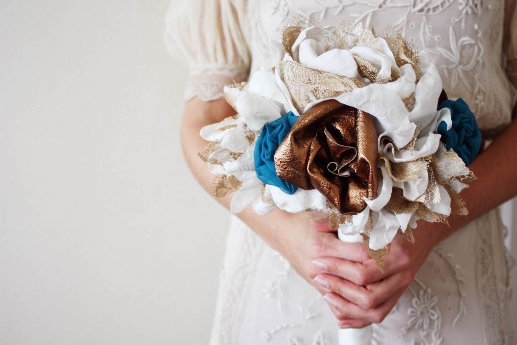 Vintage fabric bouquets from Daphne Rosa at the National Vintage Wedding Fair