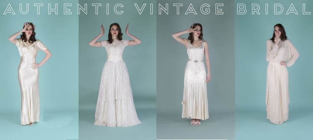 Vintage wedding dresses from Authentic Vintage Bridal at the National Vintage Wedding Fair