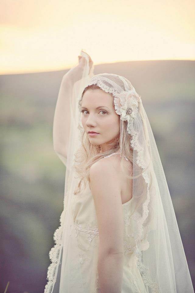 Vintage veil from Silver sixpence in her shoe at the National Vintage Wedding Fair