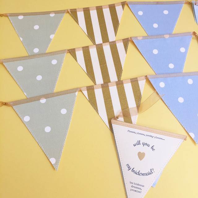 Postmans Knock Bunting Wedding Stationery as featuring in the Unique Bride Box by the National Vintage Wedding fair
