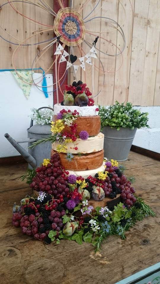 rustic vintage Cheese wedding cake at the Wellbing Farm as featured on the National Vintage Wedding Fair blog 