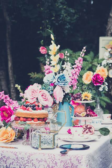 Vintage tea party vintage wedding styled shoot as featured on The National Vintage Wedding Fair blog