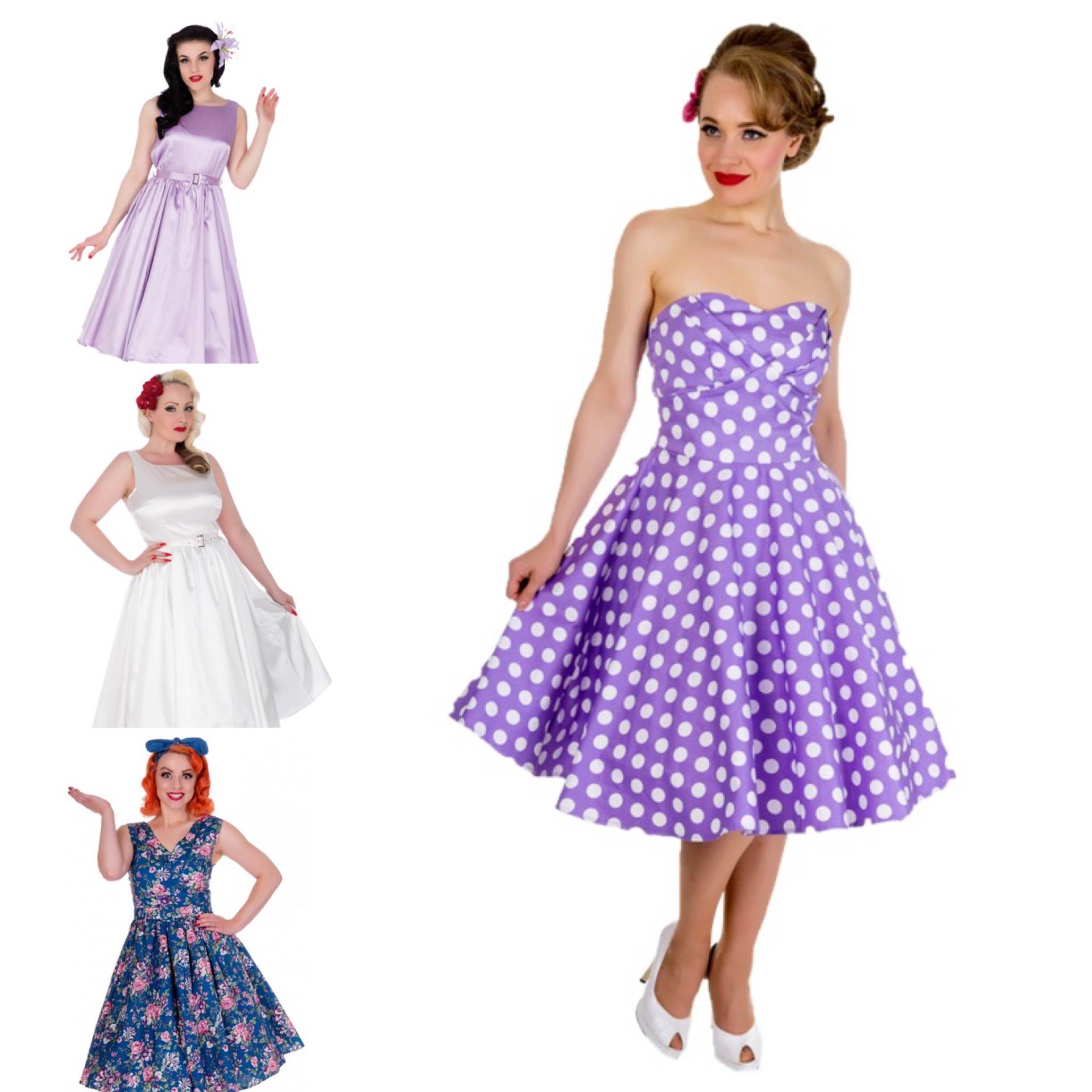Vintage style bridesmaid dresses from Lucilles as featured on The National Vintage Wedding Fair blog