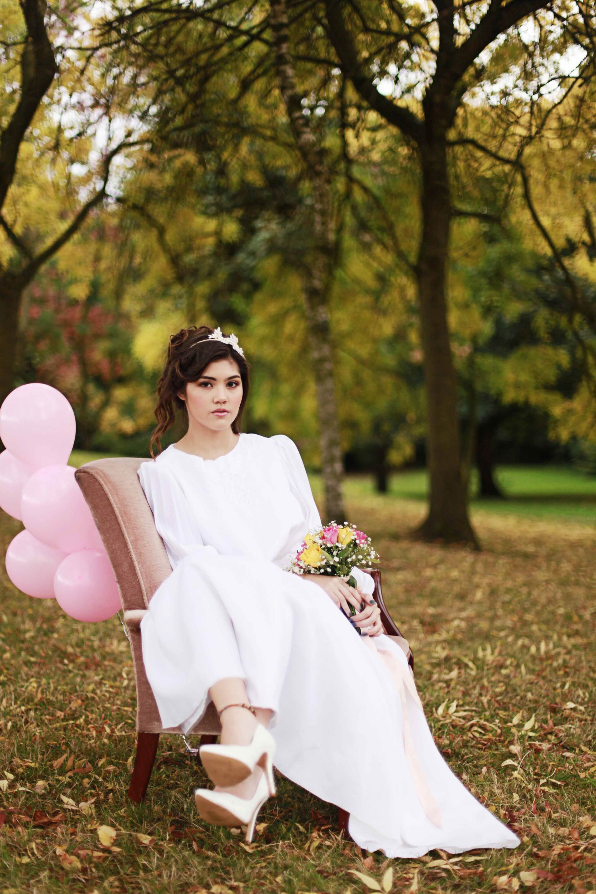 Autumn Styled Wedding Shoot by Nina Pang with vintage wedding dresses as featured on The National Vintage Wedding Fair blog