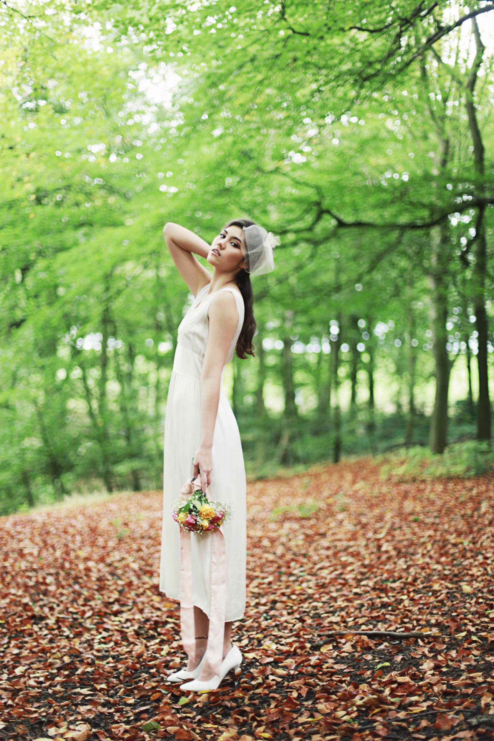 Autumn Styled Wedding Shoot by Nina Pang with vintage wedding dresses as featured on The National Vintage Wedding Fair blog