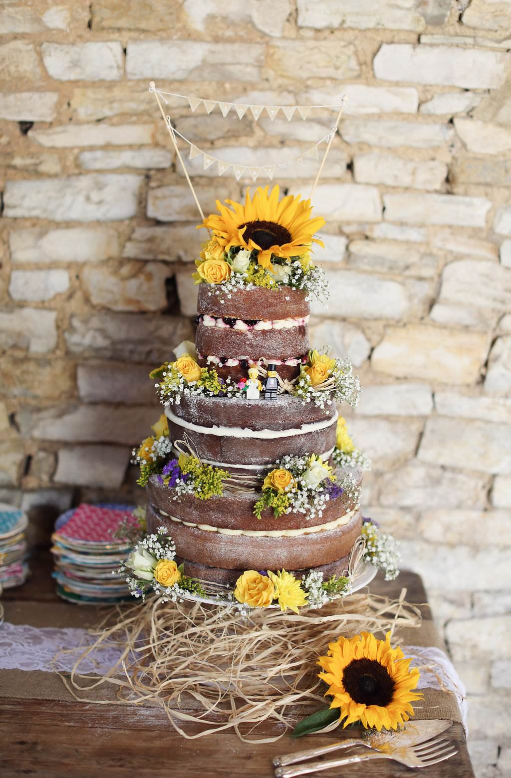 Maria and Dans DIY vintage wedding photographed by Bethan Haywood Jones as featured on The National Vintage Wedding Fair blog cake