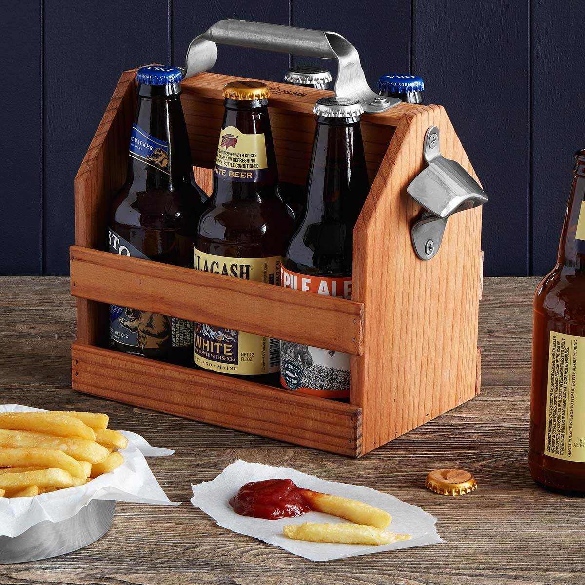 Uncommon Goods Beer Caddy - Gifts for the Groom as featured on The National Vintage Wedding Fair blog