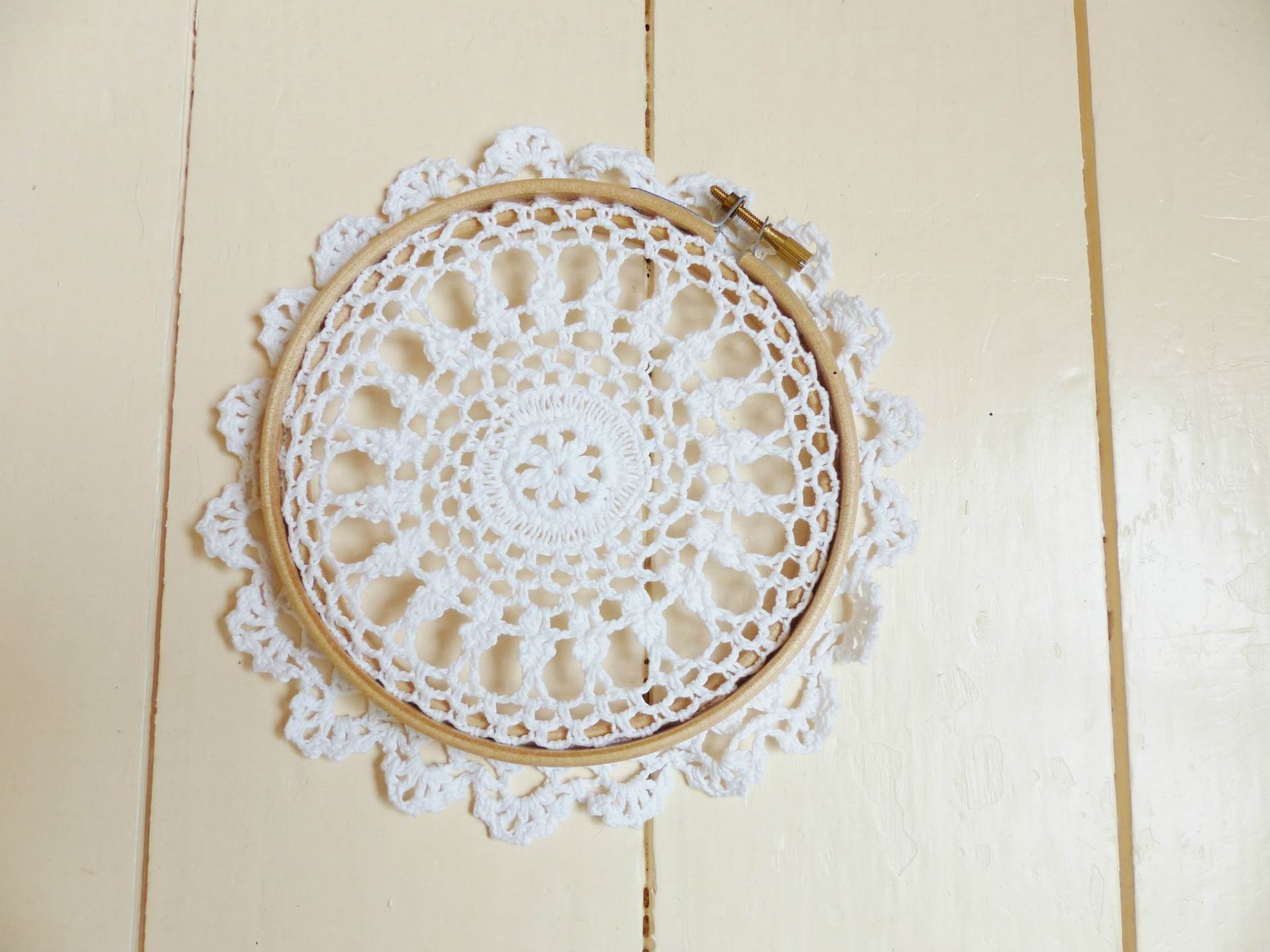 DIY Tutorial How to make a vintage doily wedding wall hanging by The National Vintage Wedding Fair blog 2