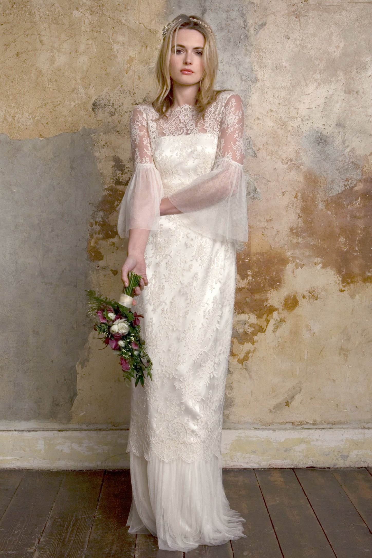 Sally Lacock 1970s inspired wedding dresses as featured on The Ntaional Vintage Wedding Fair blog