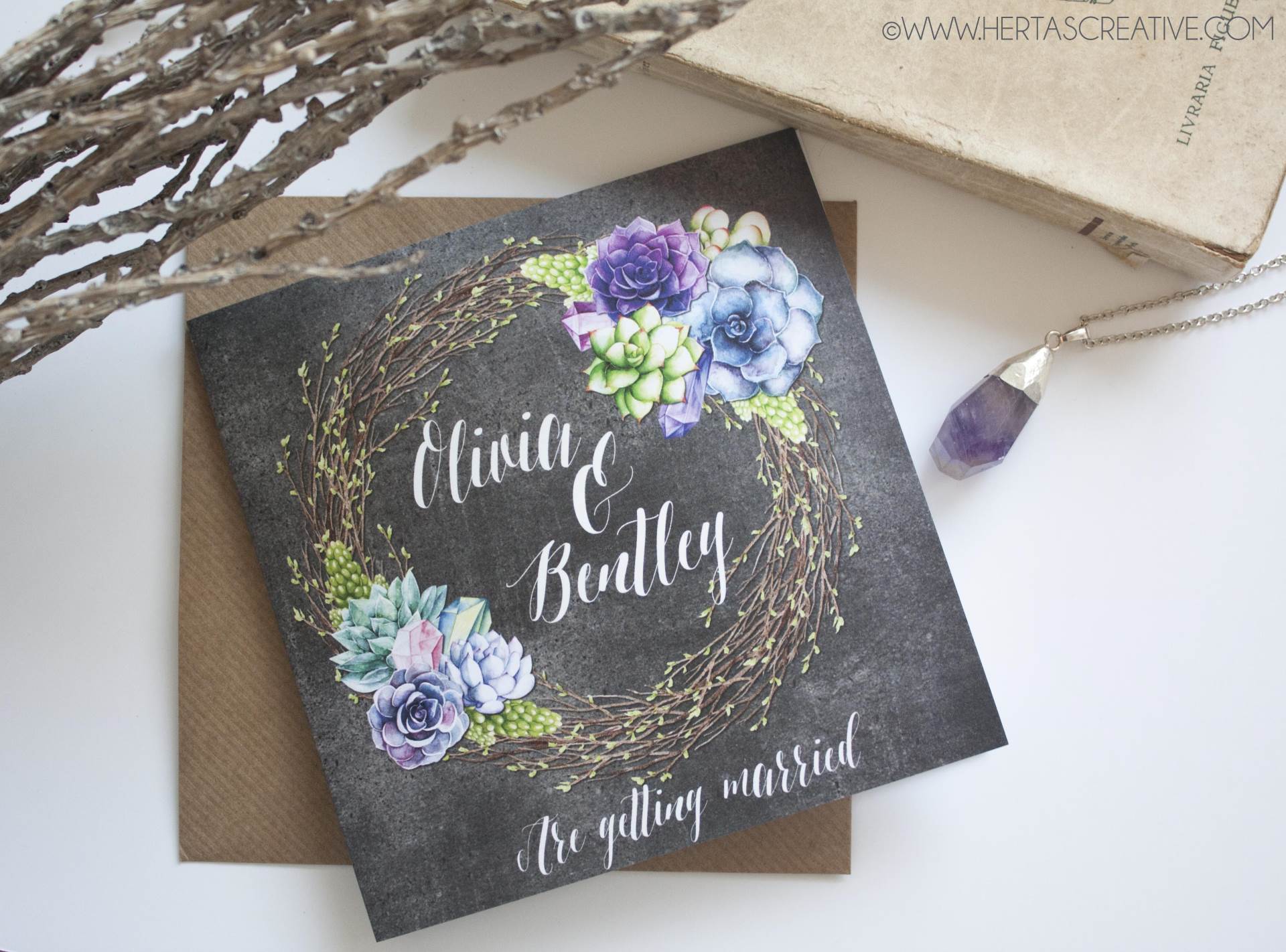5 wedding stationery themes you will love by Hertas Creative succulents