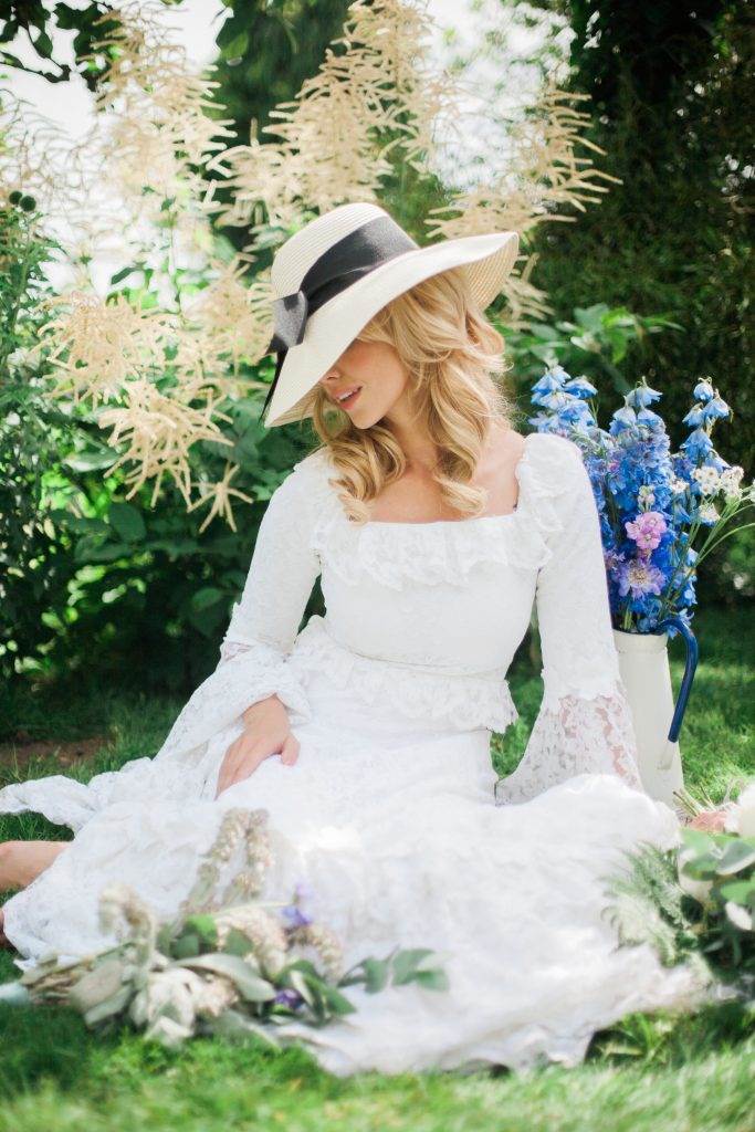 Late 1960s vintage Brigitte Bardot wedding shoot in a vineyard