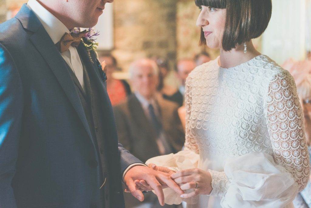 A vintage 1960s wedding dress