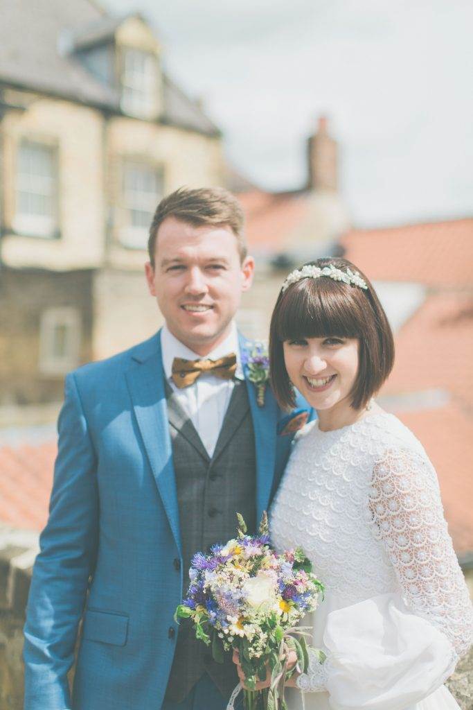 A 1960s vintage wedding dress and a naked cake