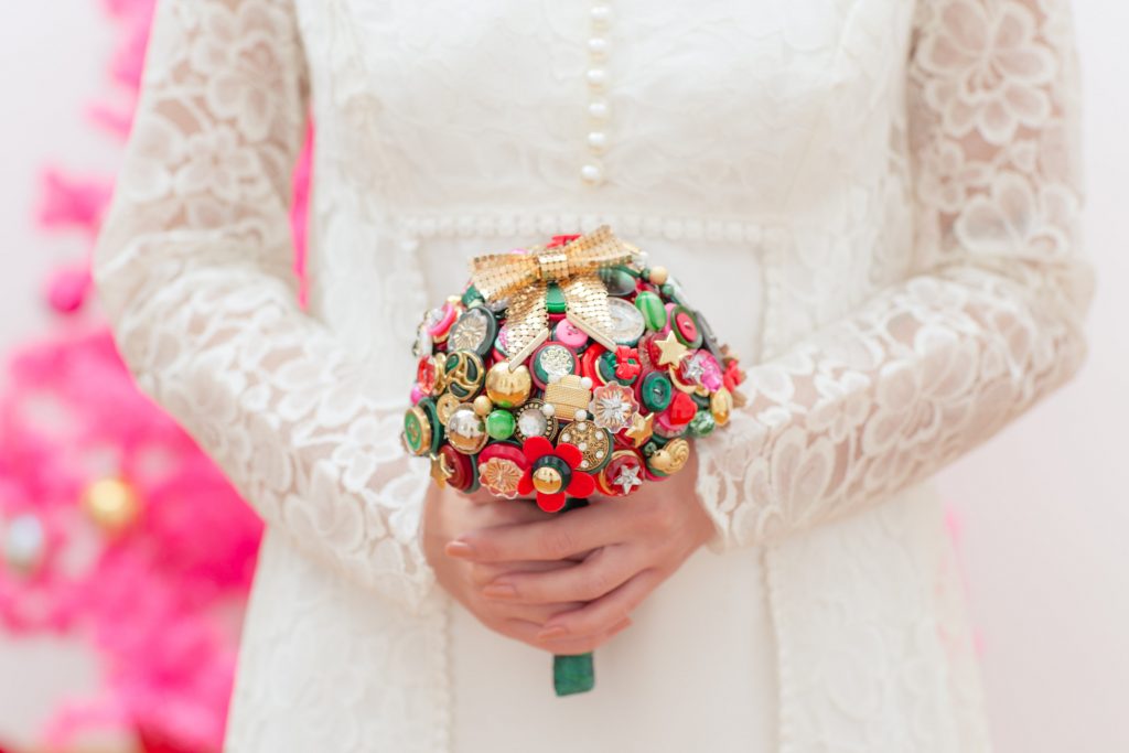 1960s Christmas wedding inspiration with pom poms & baubles galore!