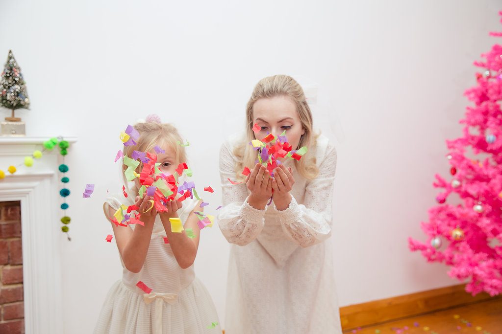 1960s Christmas wedding inspiration with pom poms & baubles galore!