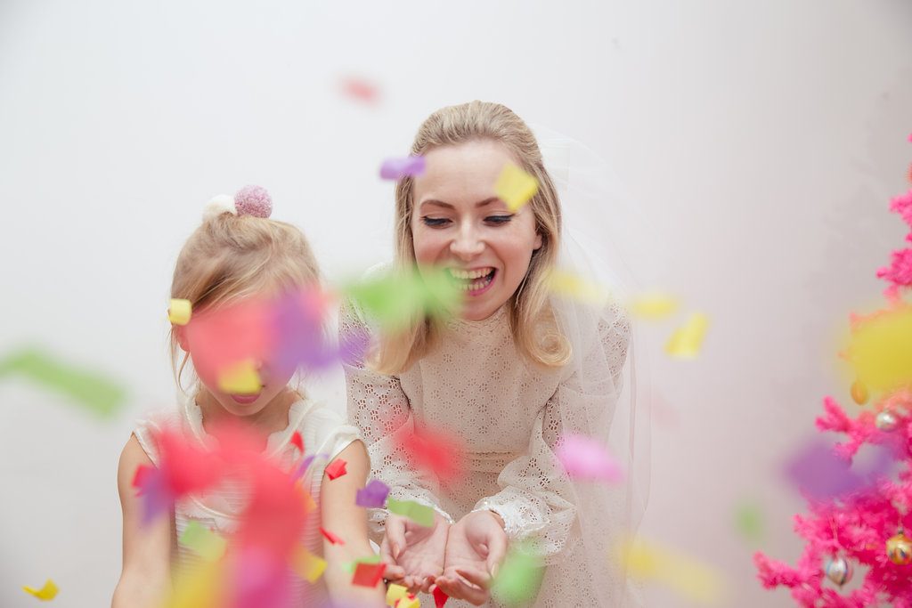 1960s Christmas wedding inspiration with pom poms & baubles galore!