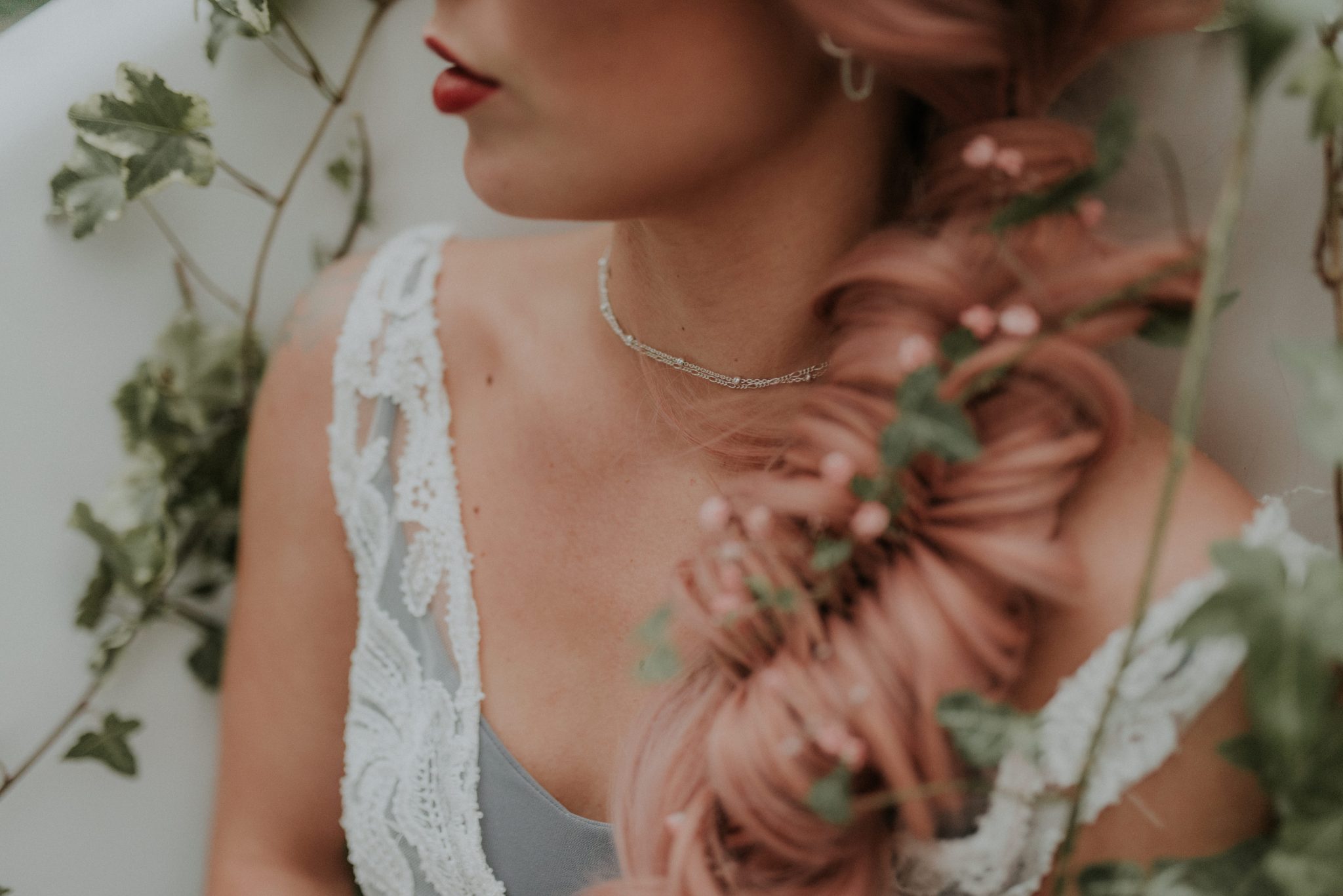 Bridal Inspiration with Lucy Can’t Dance in a forest bath tub