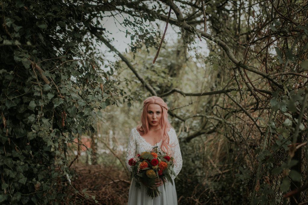 Bridal Inspiration with Lucy Can't Dance in a forest bath tub