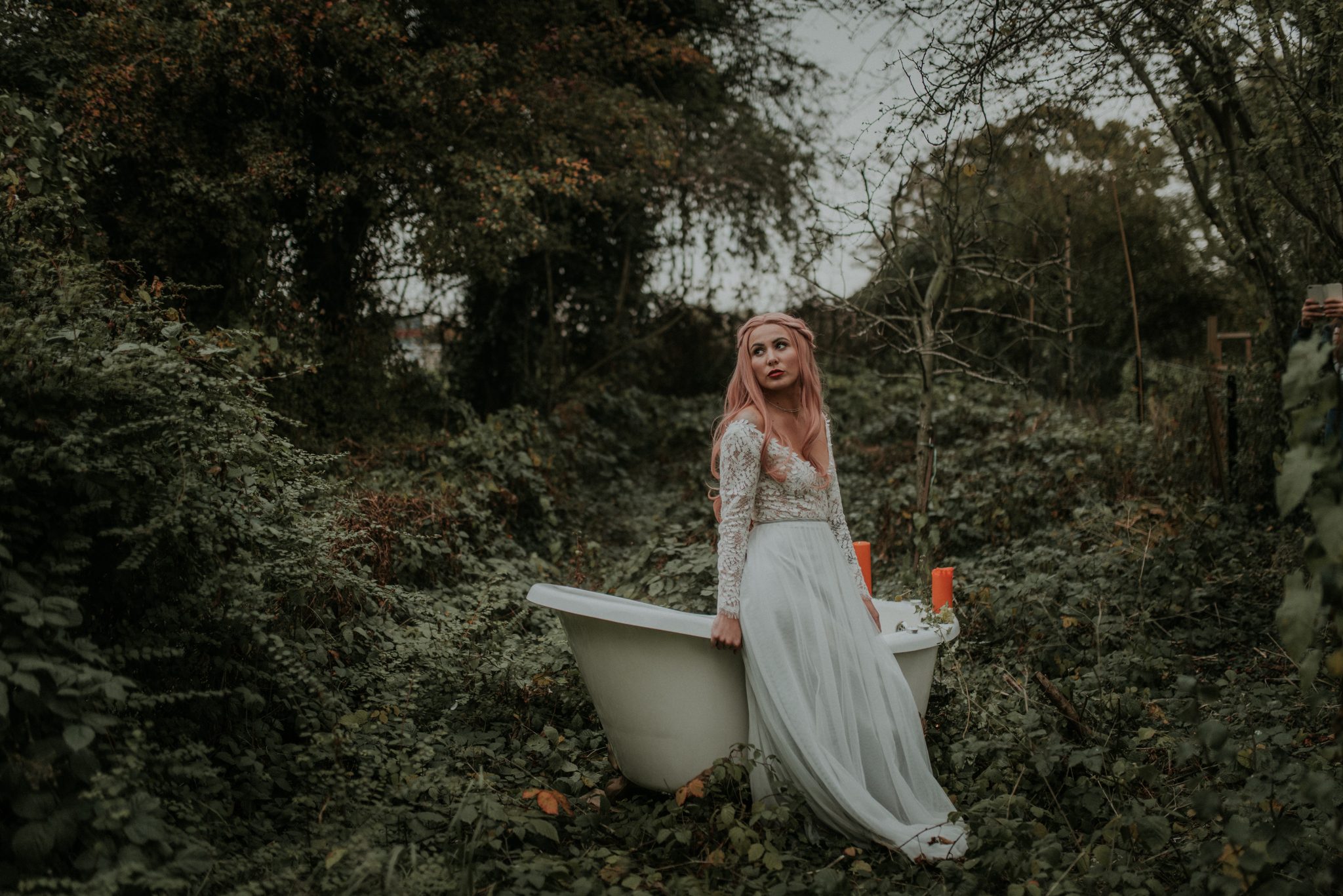 Bridal Inspiration with Lucy Can’t Dance in a forest bath tub