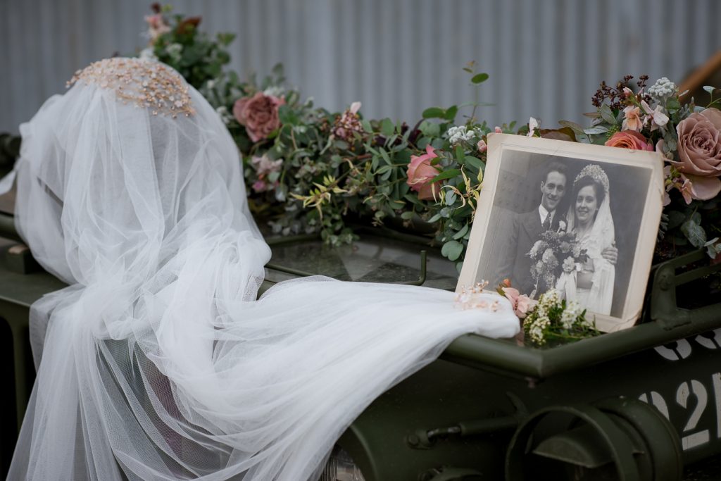 Vintage 1940s wedding style with contemporary twist and a Hurricane 