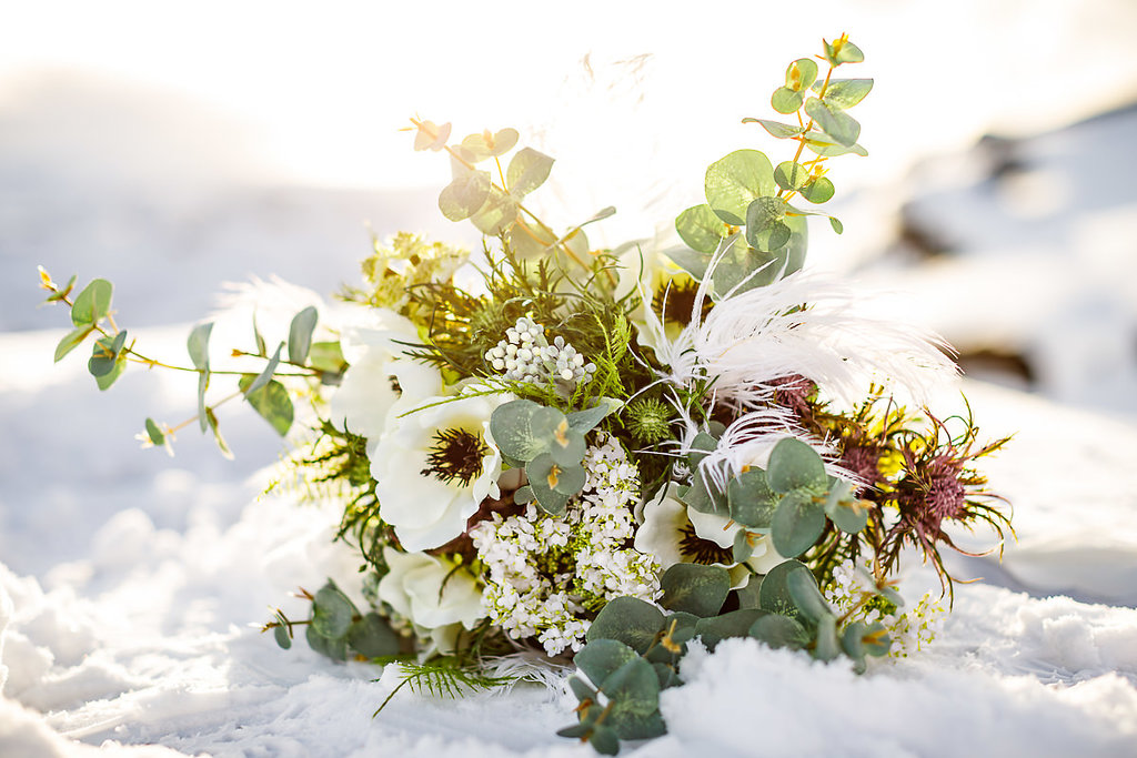 Winter Wedding Wonderland in Iceland with Coloured Bridal Gowns and Regal Headresses