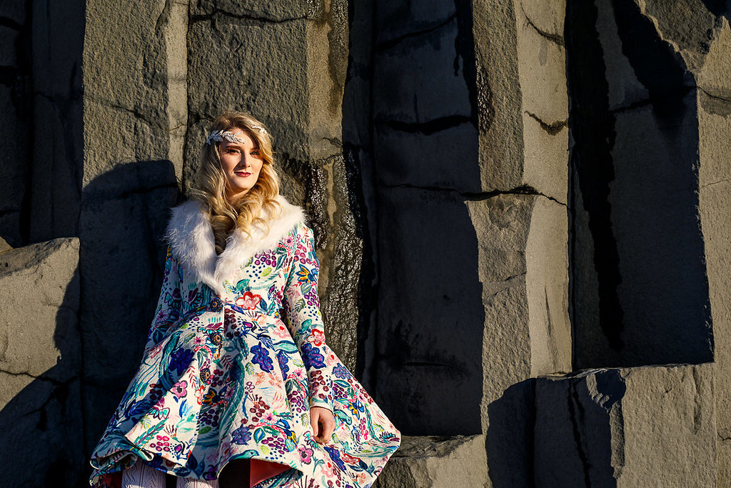 Winter Wedding Wonderland in Iceland with Coloured Bridal Gowns and Regal Headresses