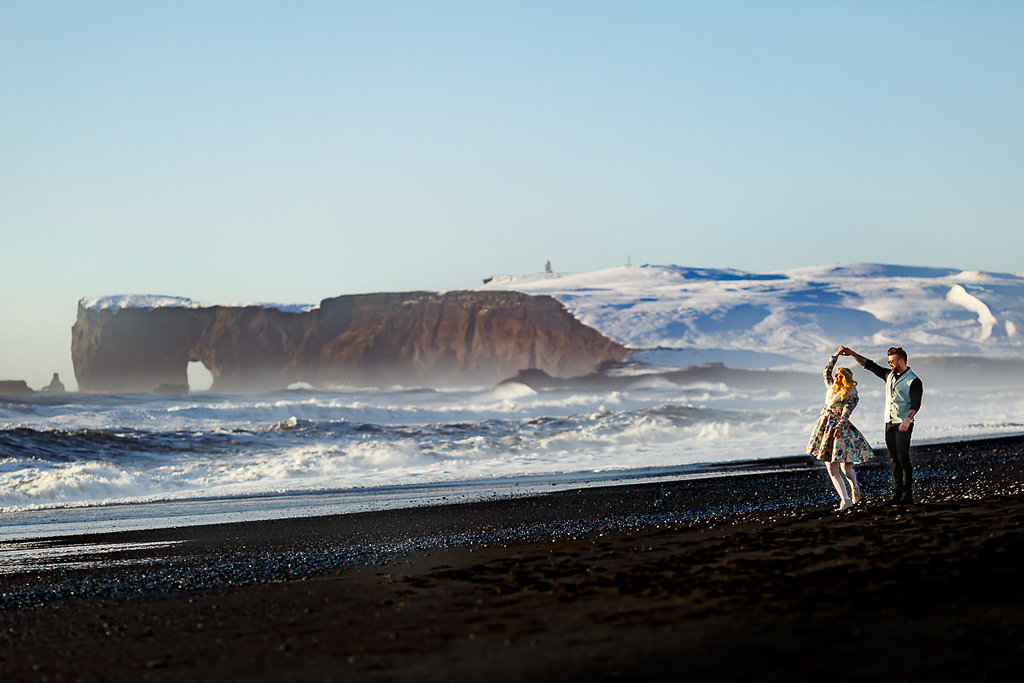 Winter Wedding Wonderland in Iceland with Coloured Bridal Gowns and Regal Headresses