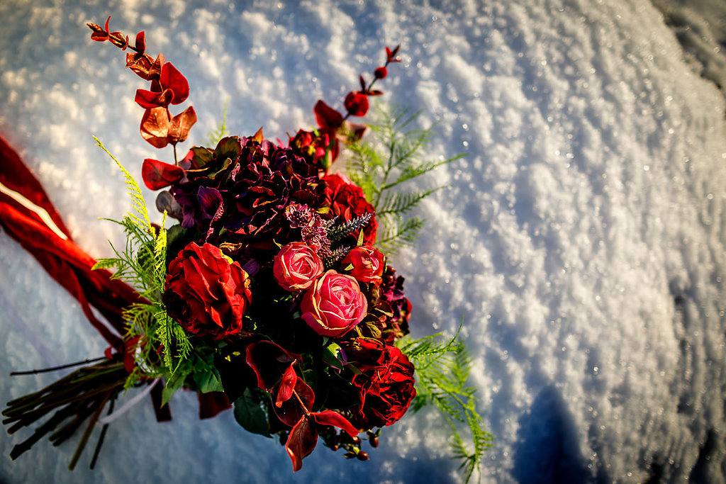 Winter Wedding Wonderland in Iceland with Coloured Bridal Gowns and Regal Headresses