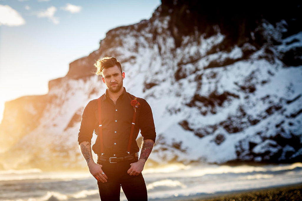 Winter Wedding Wonderland in Iceland with Coloured Bridal Gowns and Regal Headresses