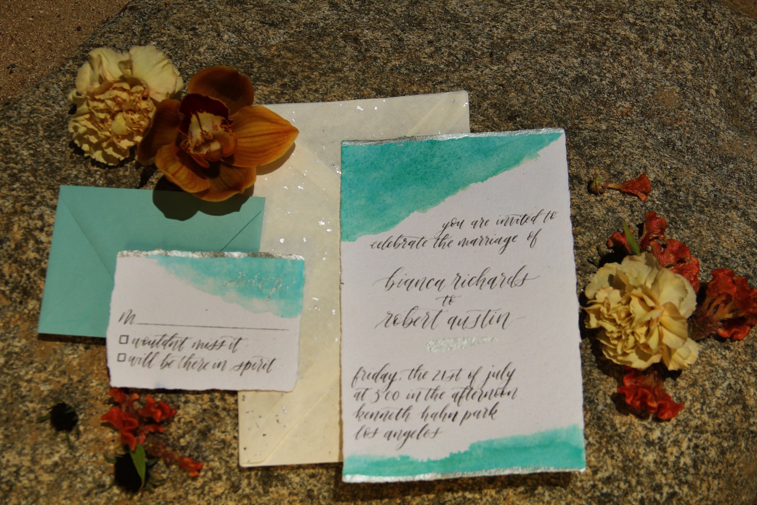 Exotic Outdoor Wedding with Gold and Turquoise Touches