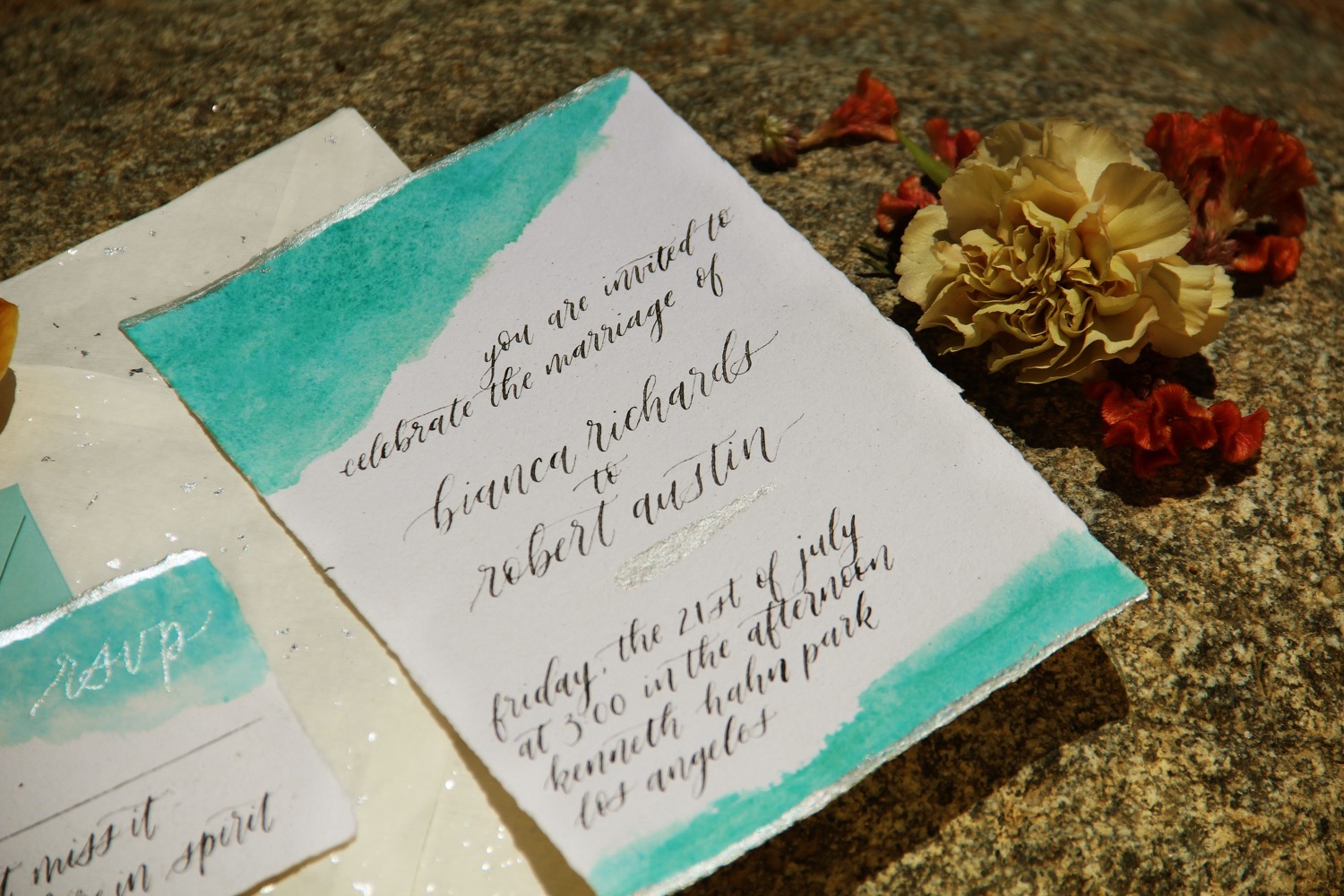 Exotic Outdoor Wedding with Gold and Turquoise Touches