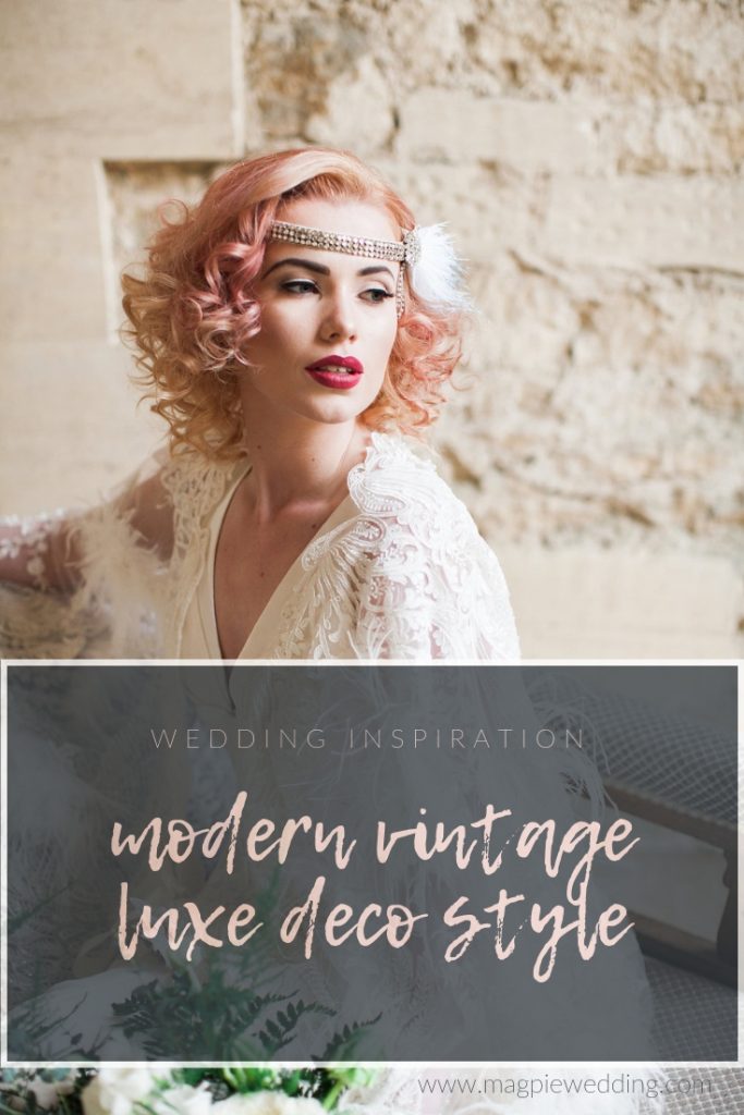 Modern 1920's Wedding Inspiration with Luxe Art Deco Vibes