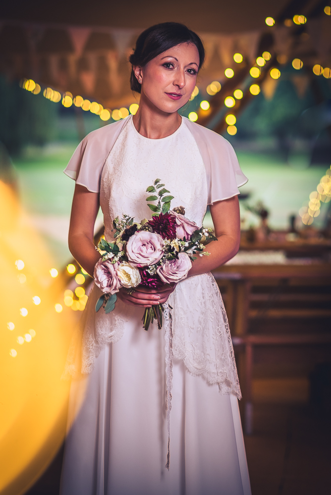 The reception was decked out by Carla and her team from Herts Vintage Hire. She is all about attention to detail and takes pride in styling every part of the tipi to perfection. Her vintage china and decorative vintage props are all unique items, having either been lovingly hand made or individually sourced through hours of scouring antique fairs. Carla is an expert at dressing venues, using carefully selected items from her vast inventory of treasures the tipi was transformed into a vintage wonderland.