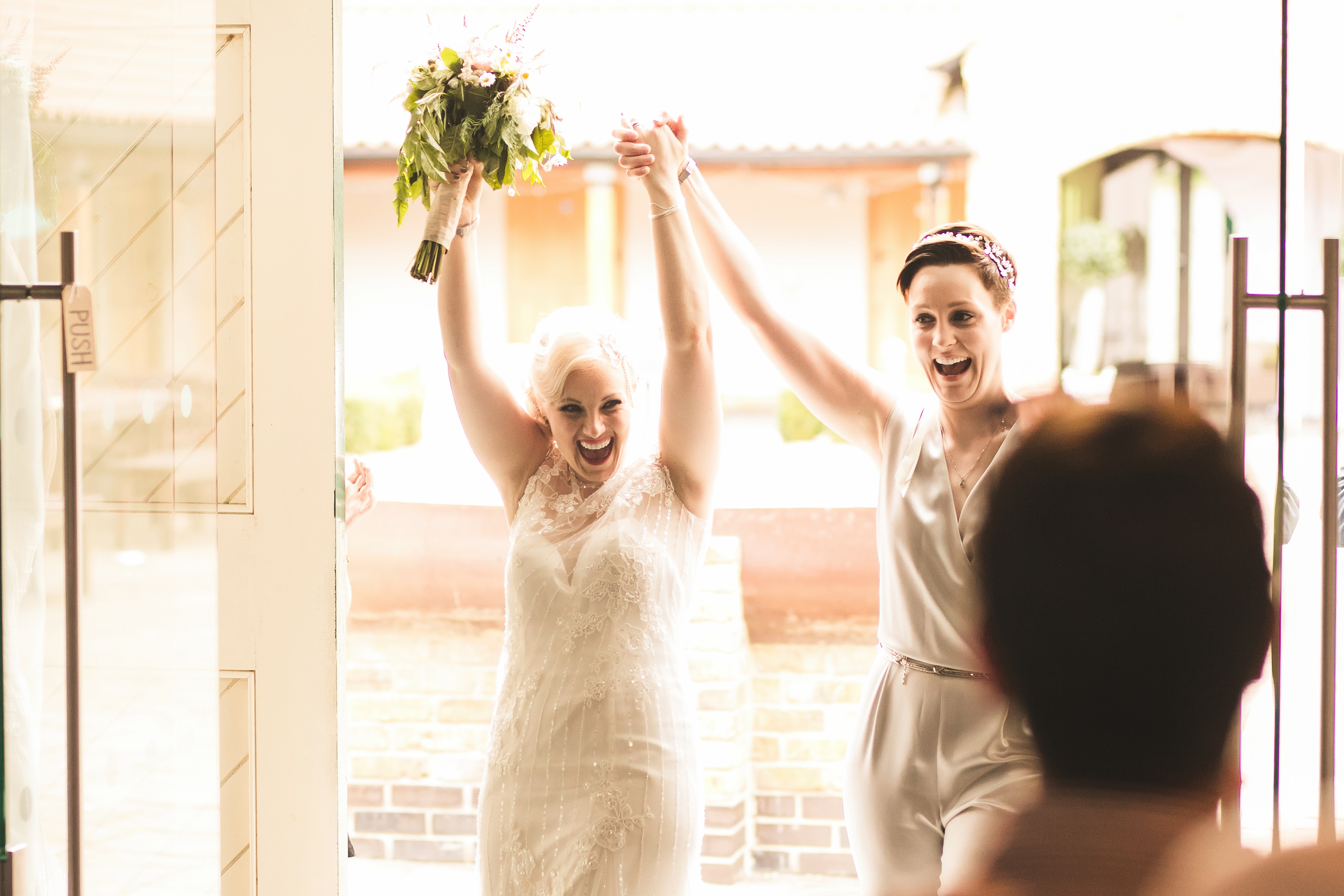 Modern DIY Wedding at Theobolds Estate with A Dress A Jumpsuit and Lots of Personal Touches