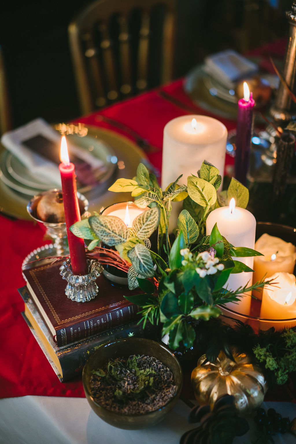 Opulent Red and Gold Vintage Christmas Wedding 