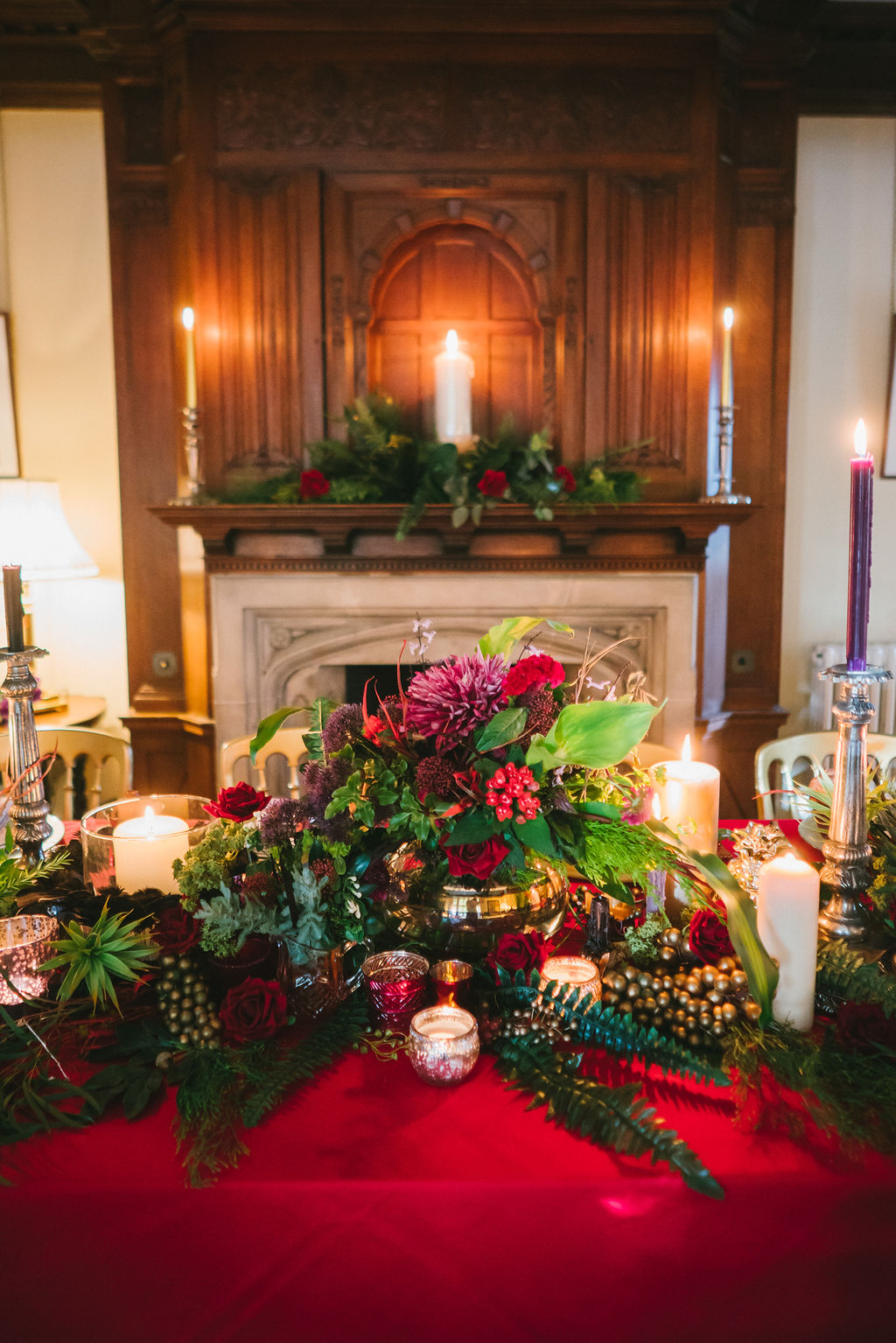 Opulent Red and Gold Vintage Christmas Wedding