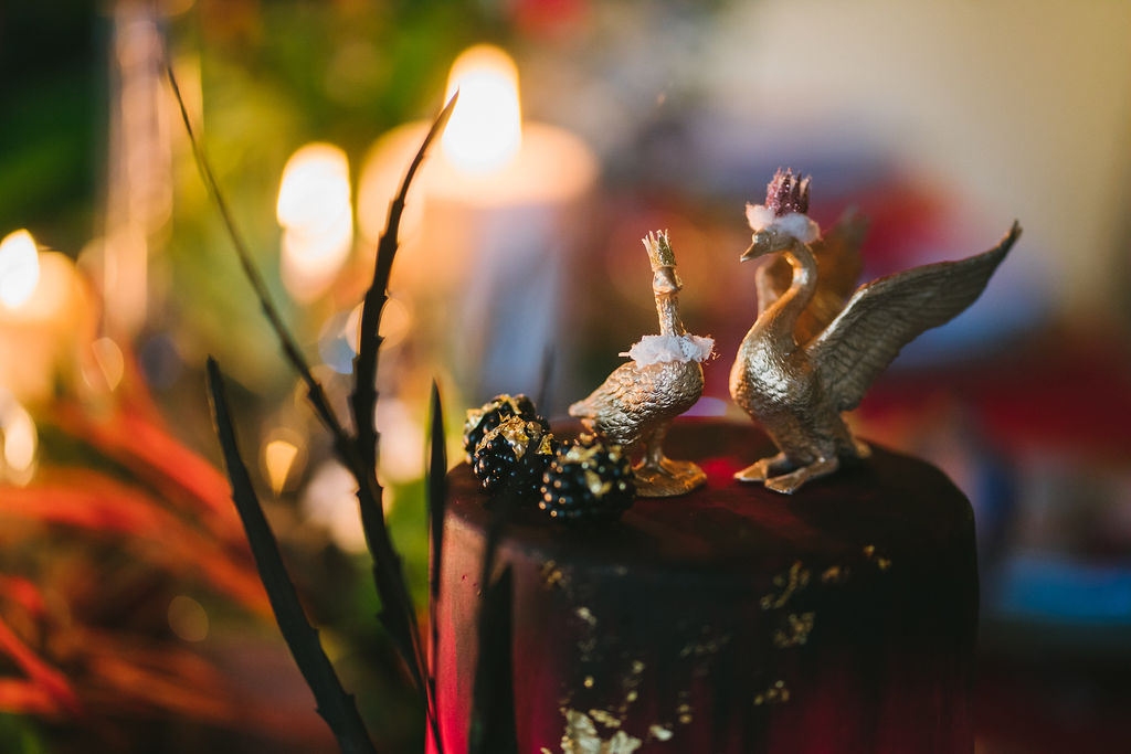 Opulent Red and Gold Vintage Christmas Wedding