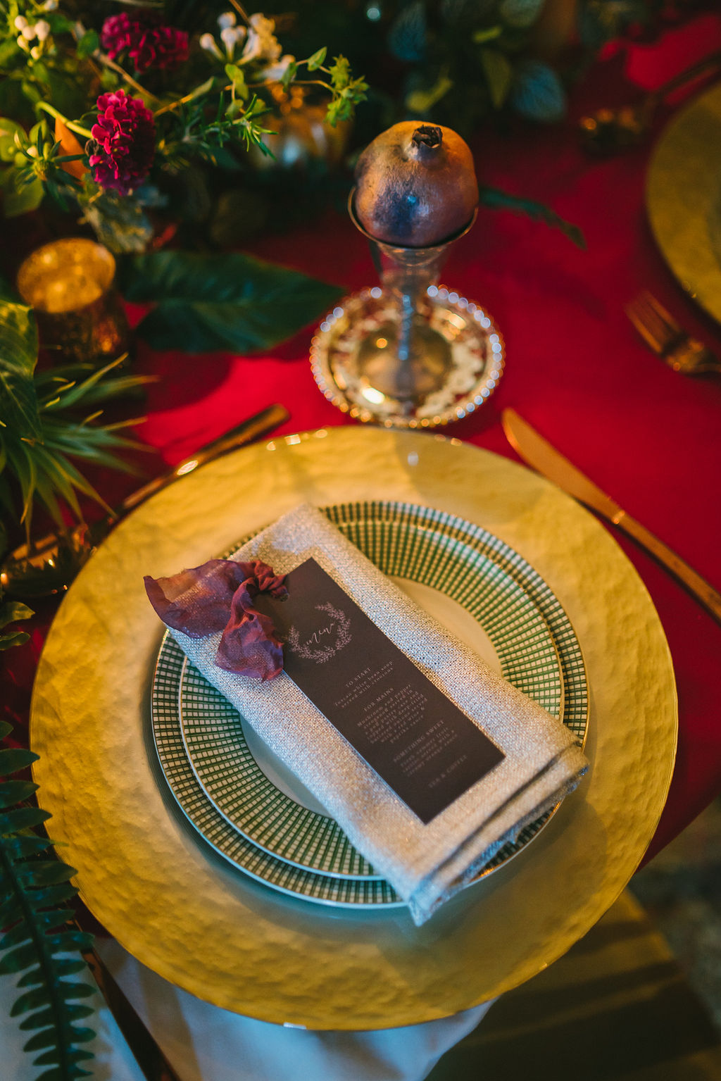 Opulent Red and Gold Vintage Christmas Wedding 