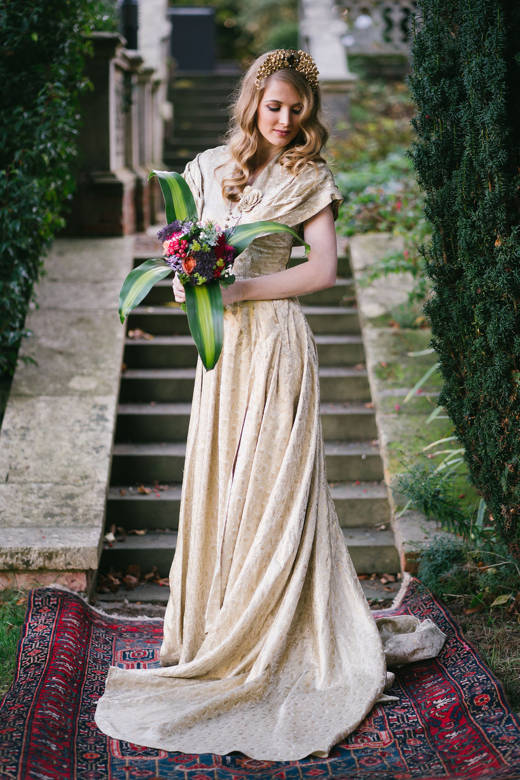 Opulent Red and Gold Vintage Christmas Wedding