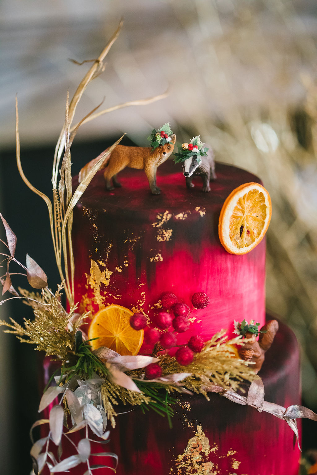 Opulent Red and Gold Vintage Christmas Wedding 