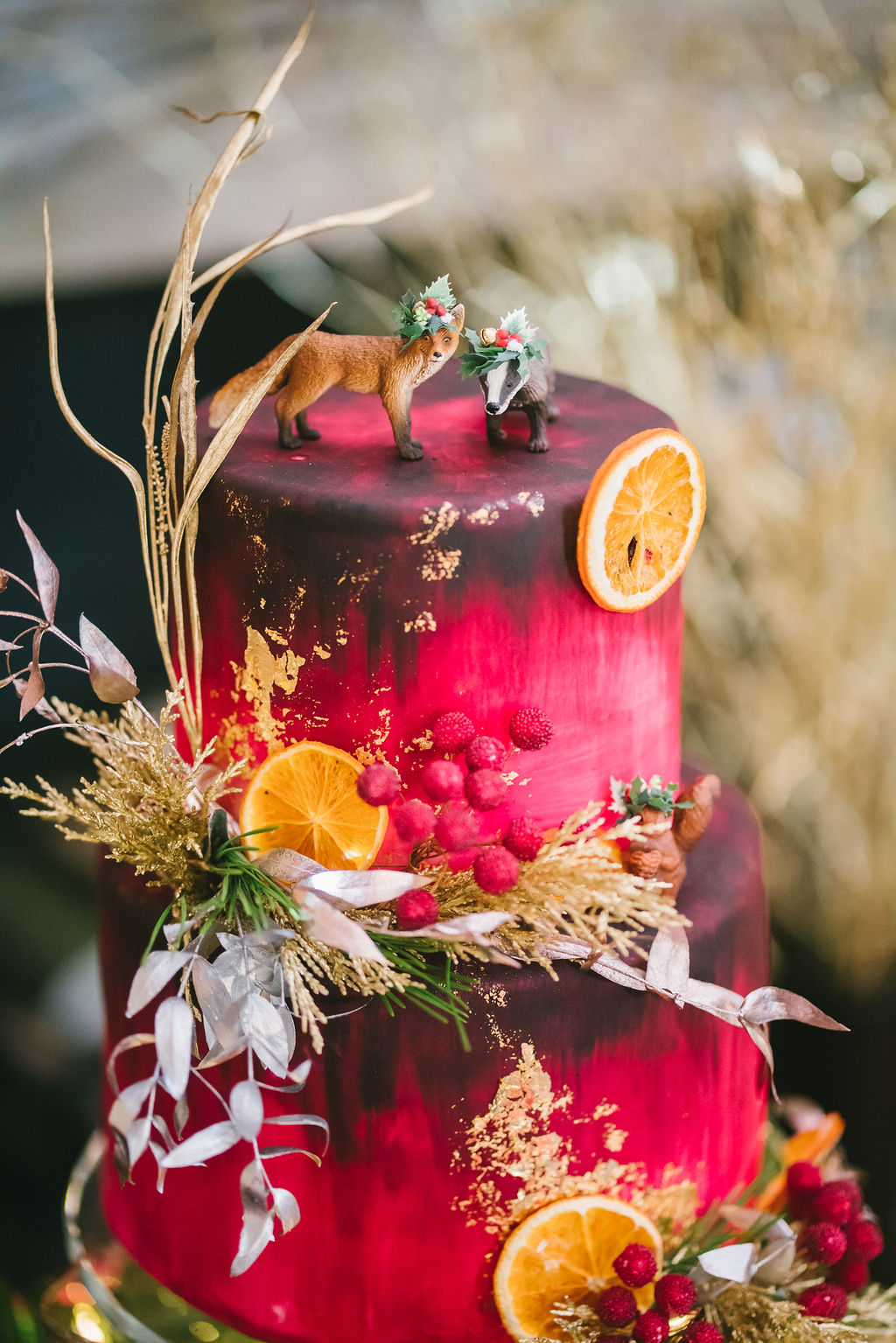 Opulent Red and Gold Vintage Christmas Wedding 