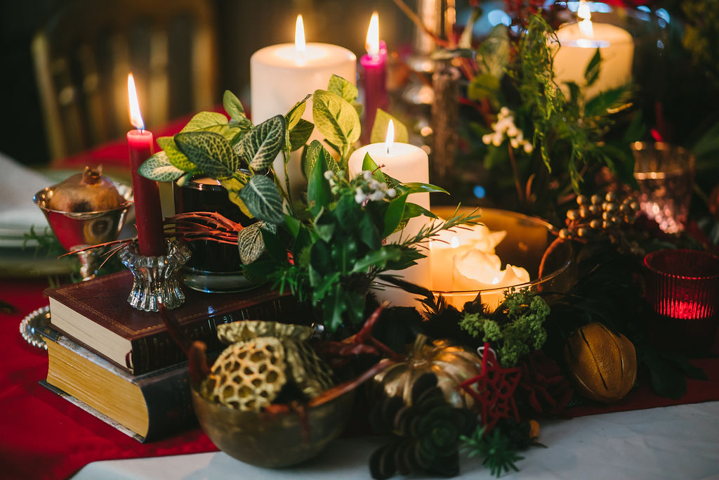 Opulent Red and Gold Vintage Christmas Wedding