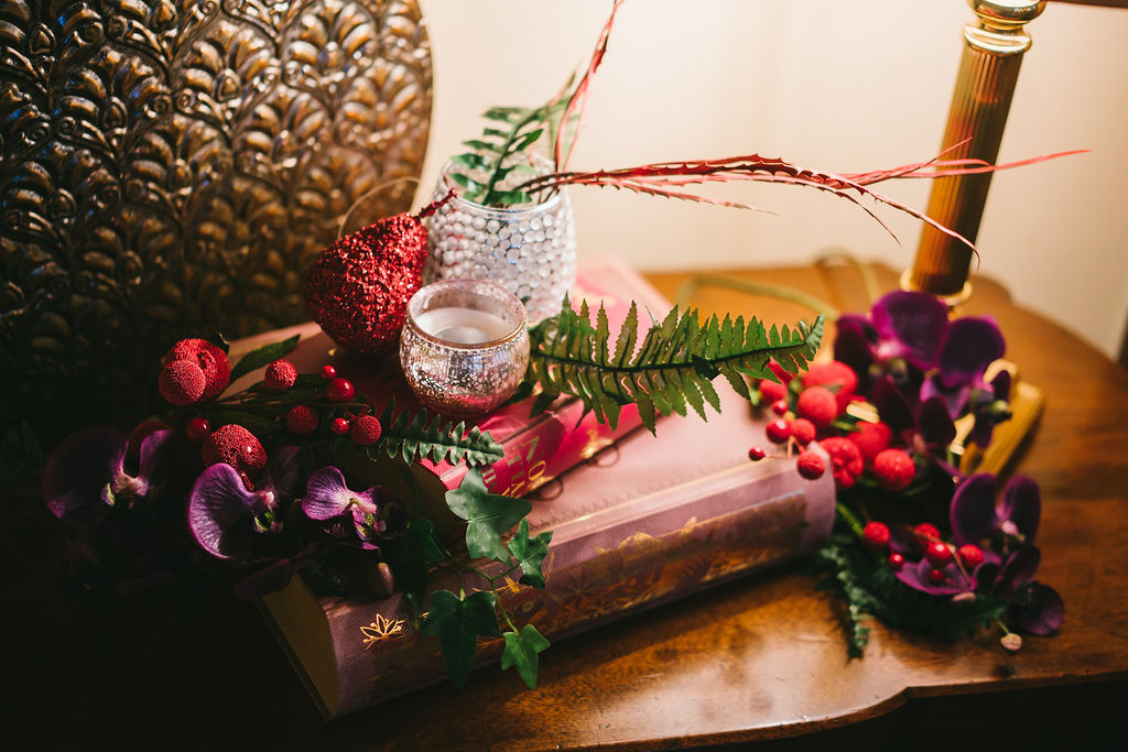 Opulent Red and Gold Vintage Christmas Wedding 